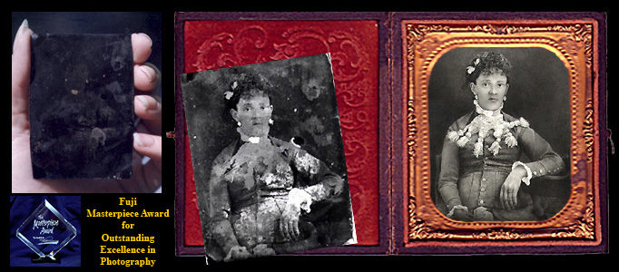 Award Winning Fuji Masterpiece Award Tintype Restoration-by Kathryn Rutherford-Heirloom Art Studio