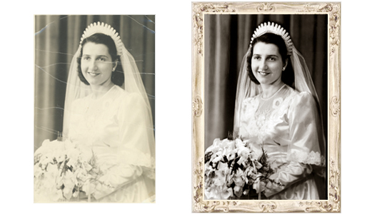 Malizia Bridal Portait Restoration by Kathryn Rutherford-Heirloom Art Studio